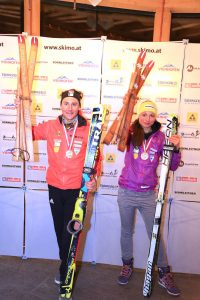 Die Tagesbesten und gleichzeitig die ersten Österreichischen Sprint-Meister Michaela Eßl und Martin Weißkopf