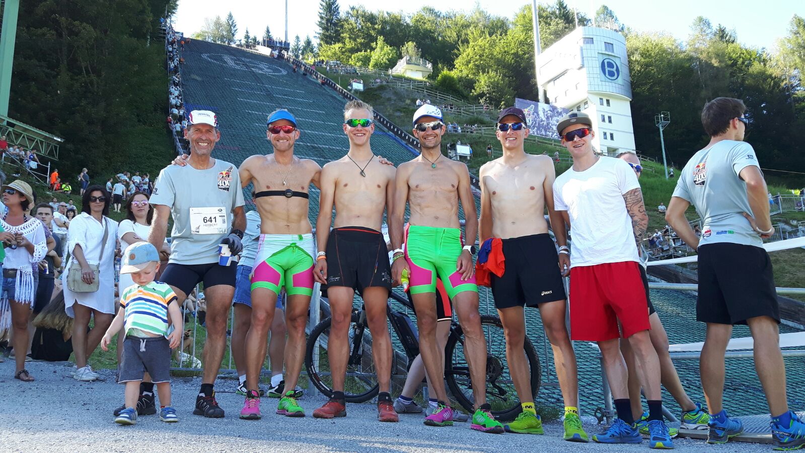 Die Skibergsteiger im Sommer beim Redbull 400. v.l.n.r.: H. Obersteiner, T. Wallner, T. Pichler, M. Stock, St. Koller, A. Brandner