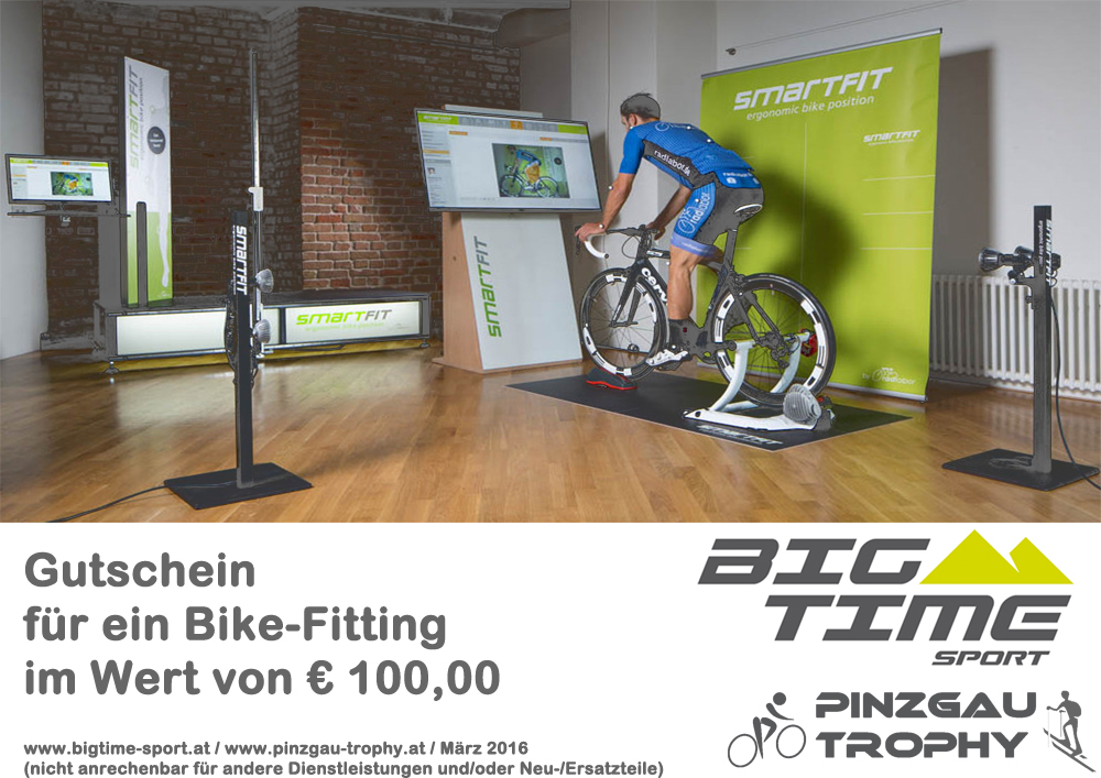 Dazu gibt es Gutscheine für Bikefitting bei Bigtime Sport Maishofen.
