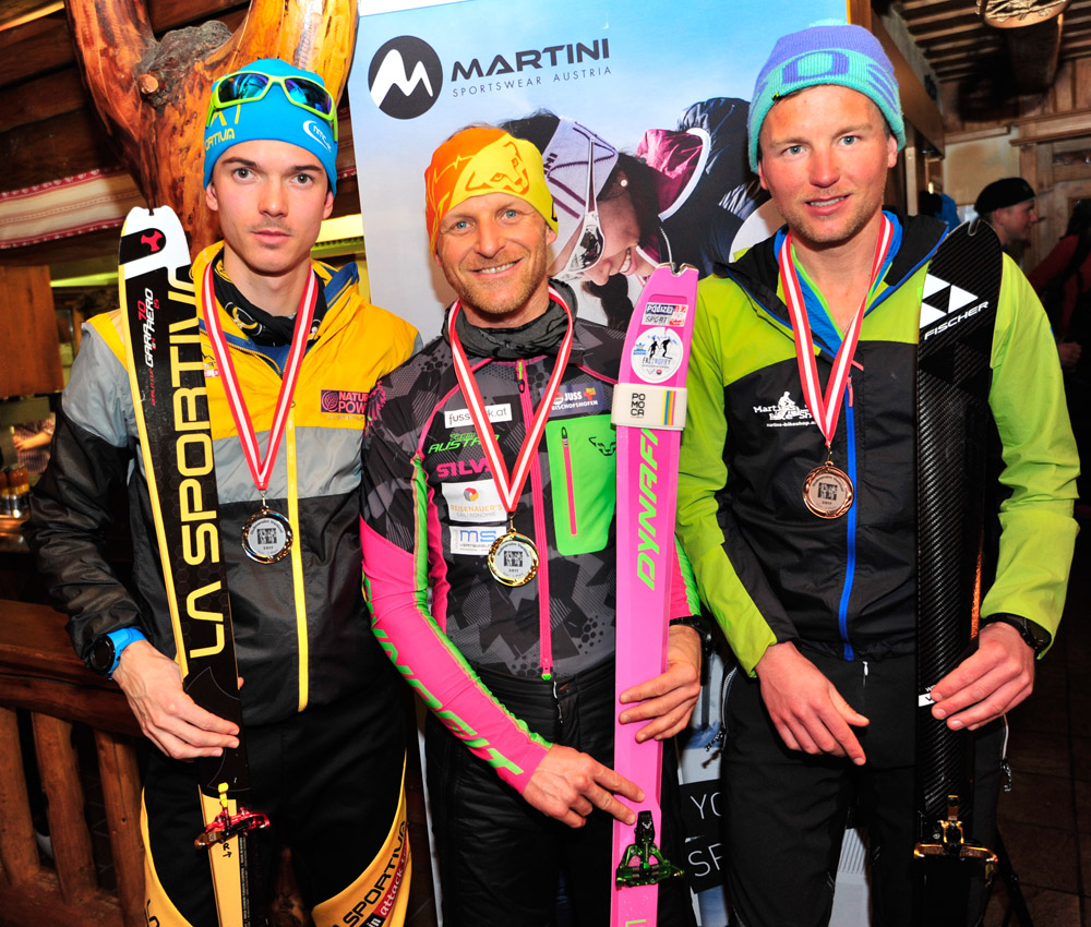  Das Herren Podium: von links Maximilian Kurz (2.), Thomas Wallner (1.), Josef Huber (3.)