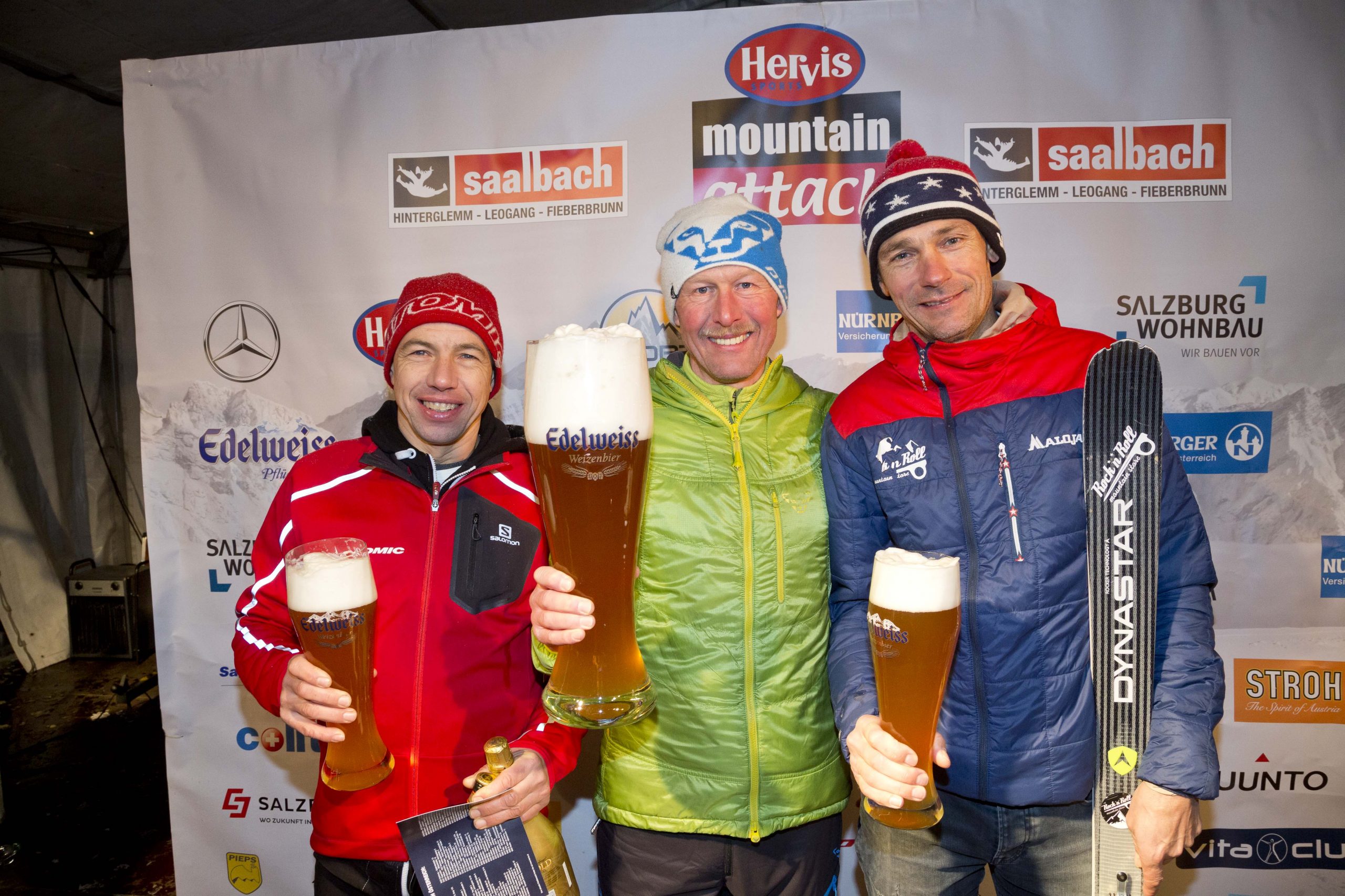 Marathon +45: 1 Manfred Holzer, AUT, 2 Adi Stonig, AUT, 3 Hermann Dagn, AUT, Mountain Attack 2017, Saalbach Hinterglemm, Tourenskimarathon, 13012017 © www.wildbild.at