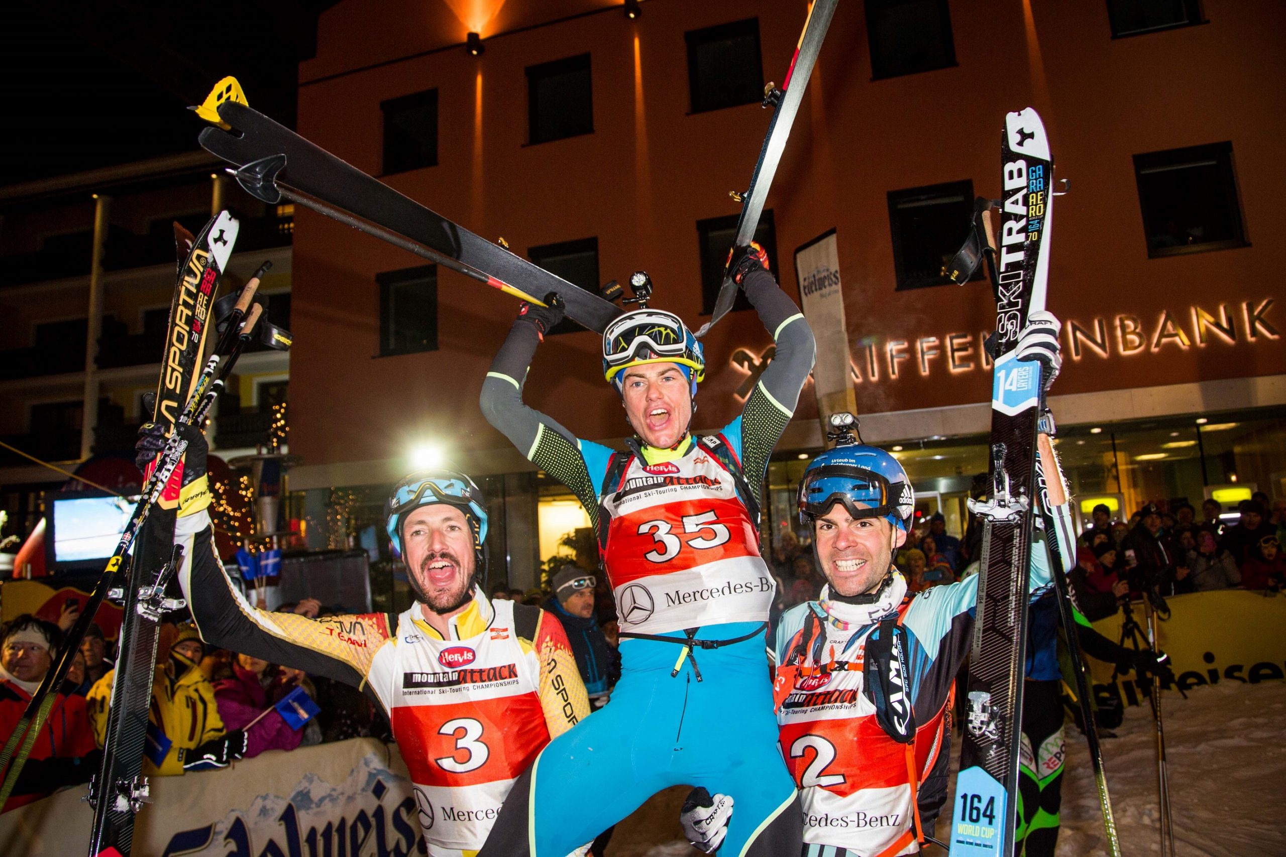Michele Boscacci, Tadei Pivk, Jakob Herrmann, 20. Mountain Attack, Skicircus Saalbach Hinterglemm Leogang Fieberbrunn,    20180112,  © Wildbild