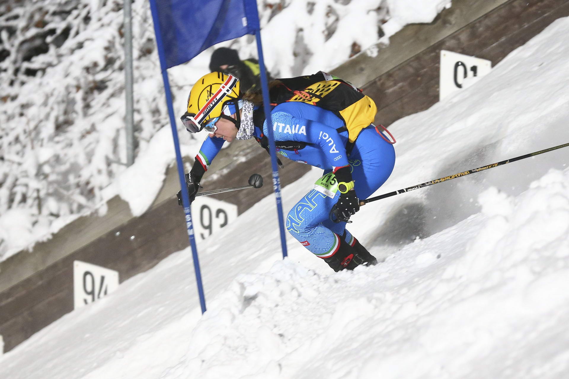 SALZBURG, AUSTRIA - JANUARY 18: Mara Martini of Italy during ISMF World Cup Sprint Race at Paul Ausserleitner Schanze on January 18, 2019 in Salzburg, Austria.