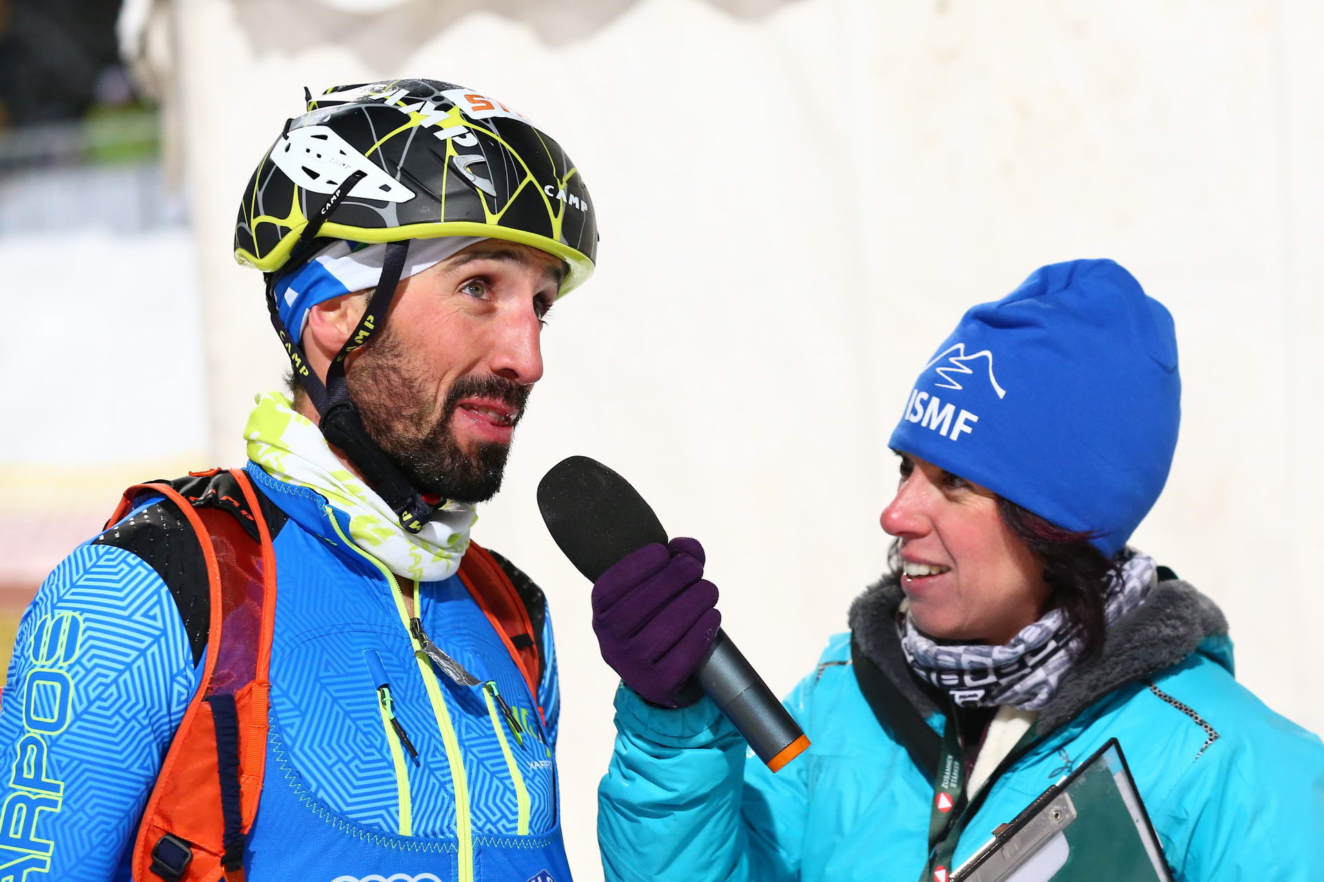 SALZBURG, AUSTRIA - JANUARY 18: Robert Antonioli of Italy during an interview during ISMF World Cup Sprint Race at Paul Ausserleitnerschanze on January 18, 2019 in Salzburg, Austria.