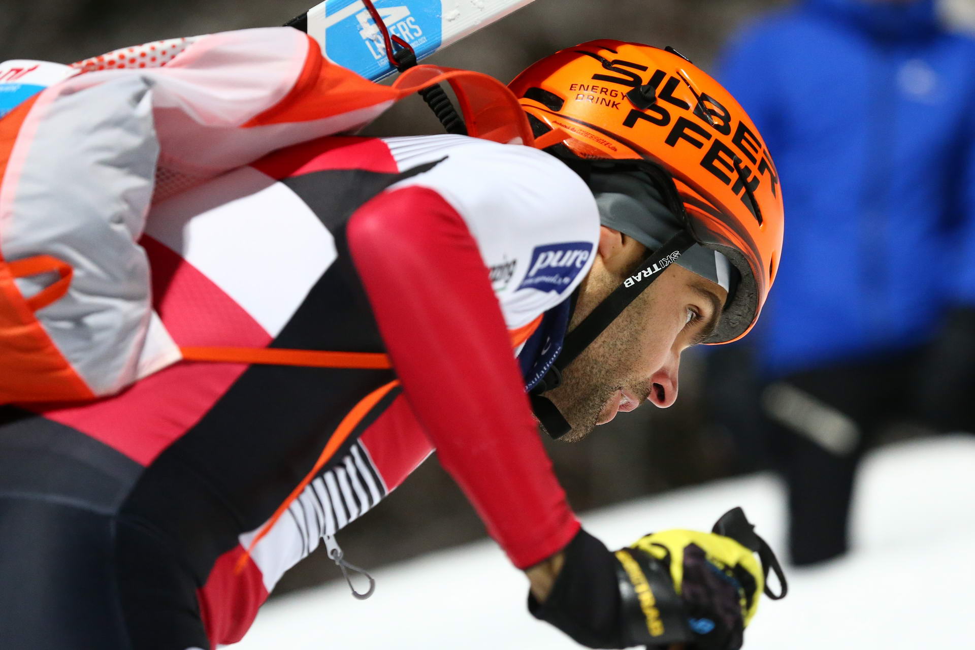 SALZBURG, AUSTRIA - JANUARY 18: Jakob Herrmann of Austria during ISMF World Cup Sprint Race at Paul Ausserleitner Schanze on January 18, 2019 in Salzburg, Austria.