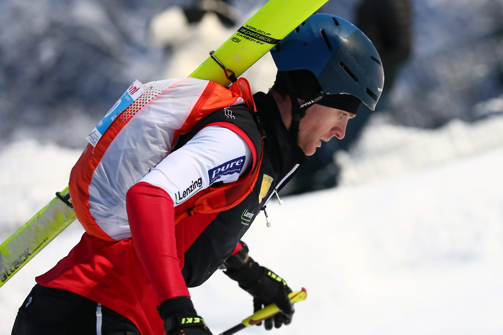 SALZBURG, AUSTRIA - JANUARY 18: Alexander Brandner of Austria during ISMF World Cup Sprint Race at Paul Ausserleitner Schanze on January 18, 2019 in Salzburg, Austria.