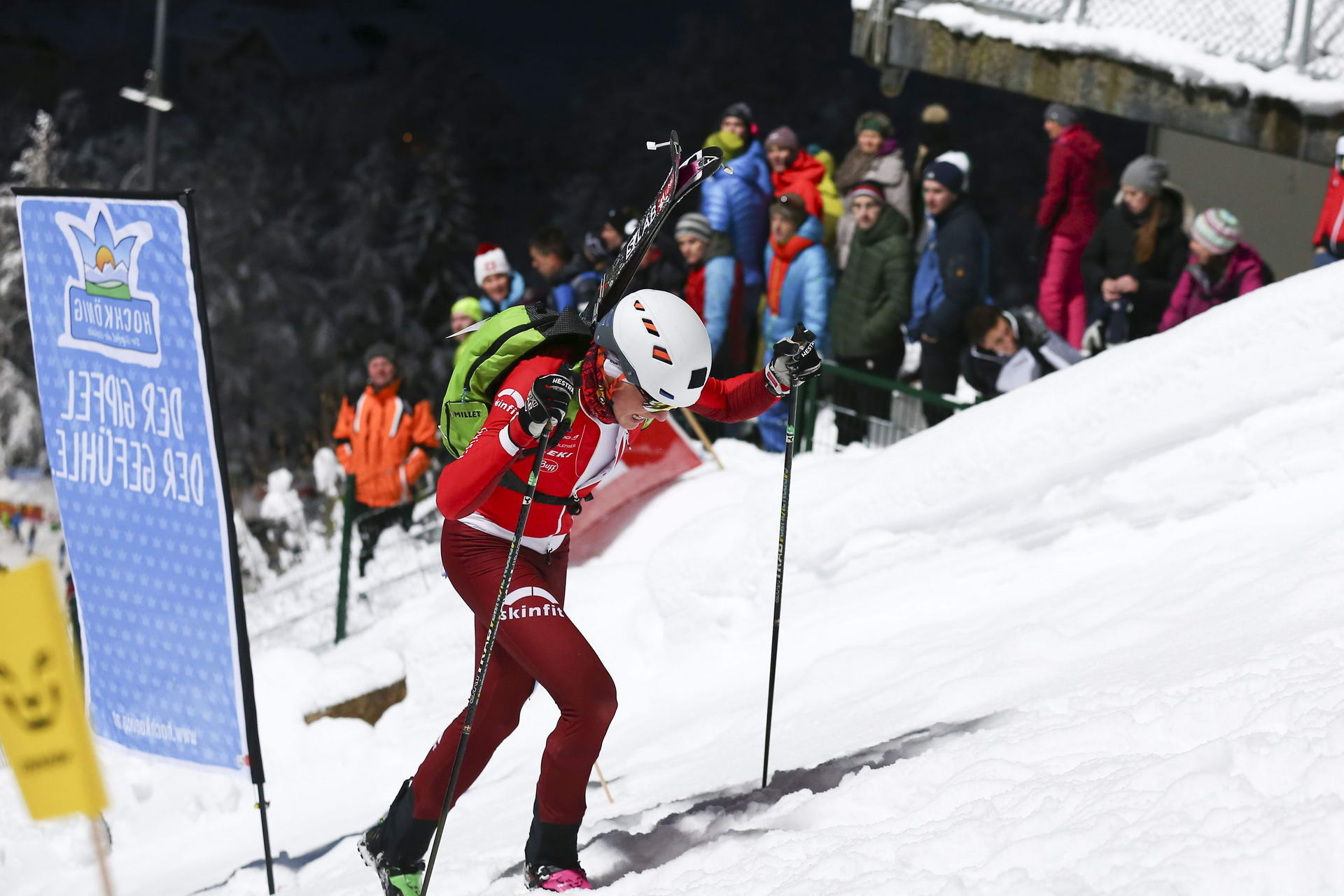 SALZBURG, AUSTRIA - JANUARY 18: Marianne Fatton of Switzerland during ISMF World Cup Sprint Race at Paul Ausserleitner Schanze on January 18, 2019 in Salzburg, Austria.