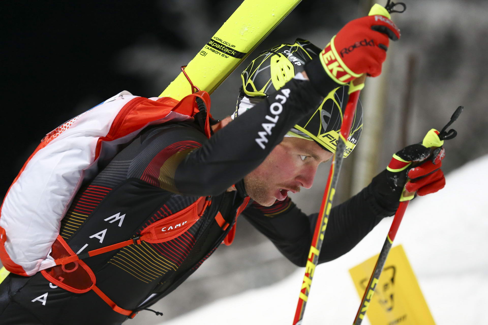 SALZBURG, AUSTRIA - JANUARY 18: Josef Huber of Germany during ISMF World Cup Sprint Race at Paul Ausserleitner Schanze on January 18, 2019 in Salzburg, Austria.