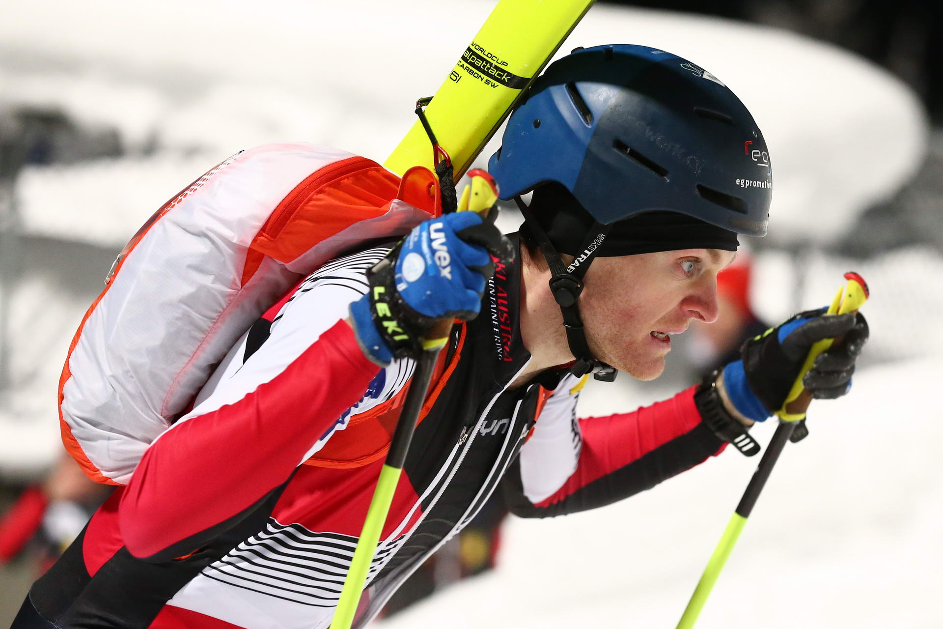 SALZBURG, AUSTRIA - JANUARY 18: Alexander Brandner of Austria during ISMF World Cup Sprint Race at Paul Ausserleitner Schanze on January 18, 2019 in Salzburg, Austria.