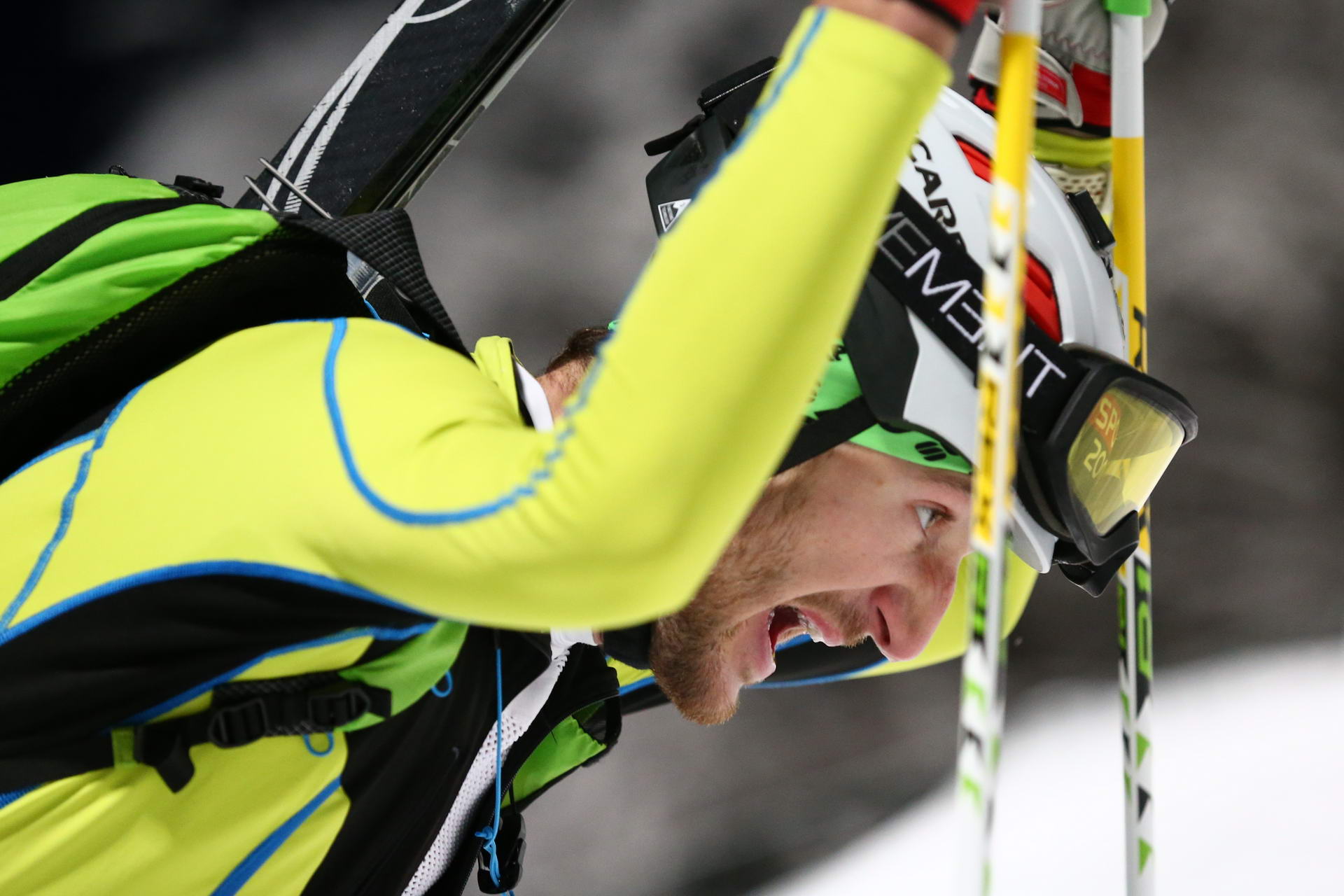 SALZBURG, AUSTRIA - JANUARY 18: Jakub Siarnik of Slovakia during ISMF World Cup Sprint Race at Paul Ausserleitner Schanze on January 18, 2019 in Salzburg, Austria.