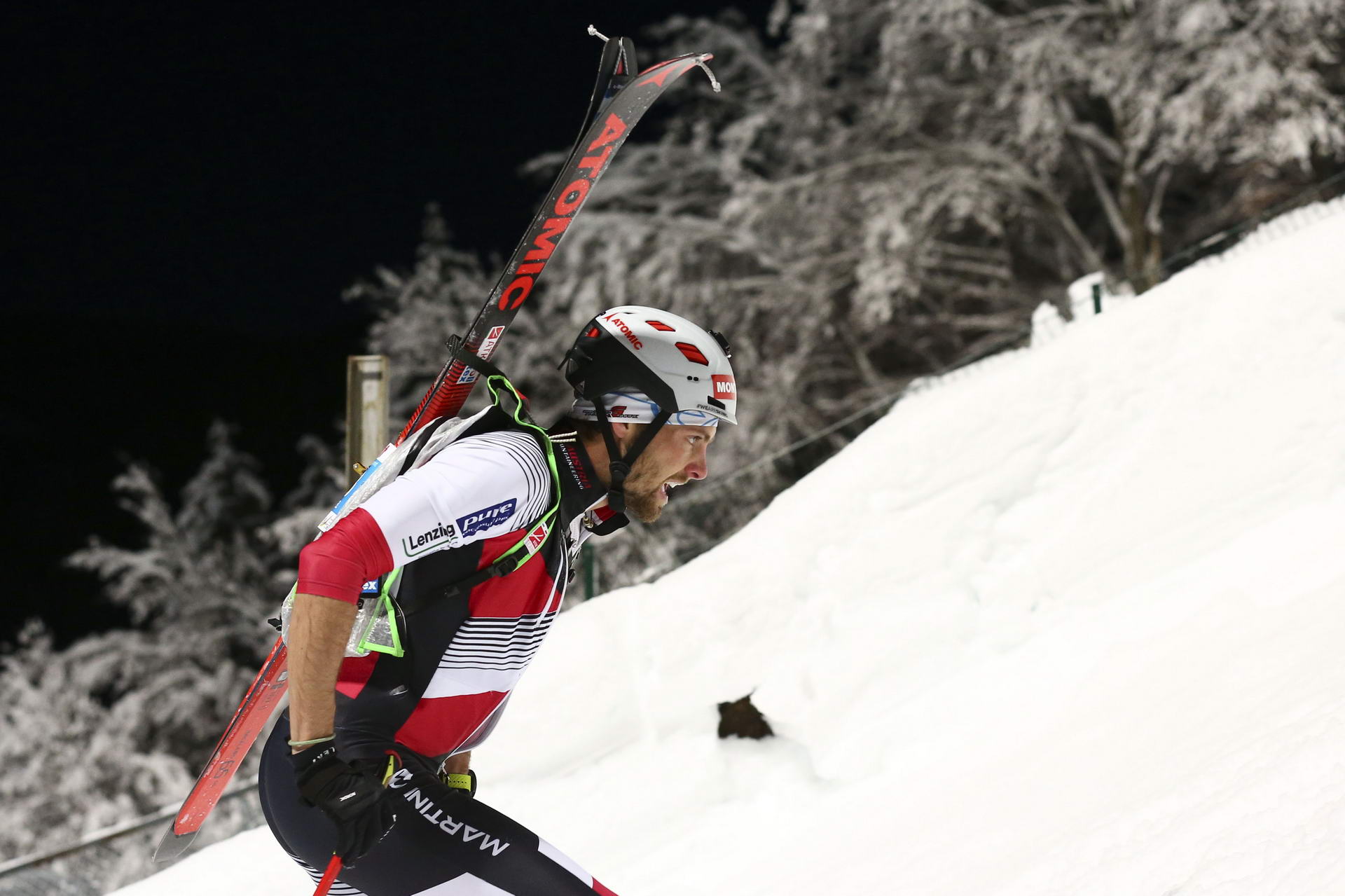 SALZBURG, AUSTRIA - JANUARY 18: Daniel Zugg of Austria during ISMF World Cup Sprint Race at Paul Ausserleitner Schanze on January 18, 2019 in Salzburg, Austria.
