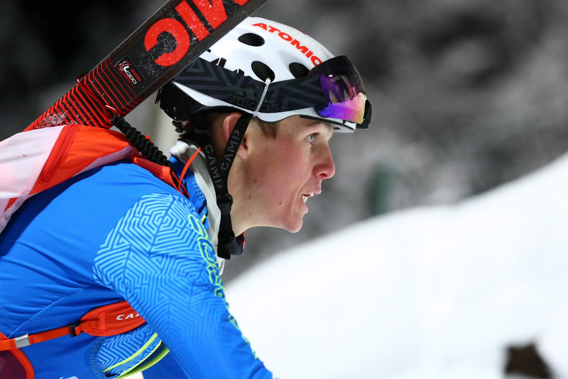 SALZBURG, AUSTRIA - JANUARY 18: Davide Magnini of Italy during ISMF World Cup Sprint Race at Paul Ausserleitner Schanze on January 18, 2019 in Salzburg, Austria.
