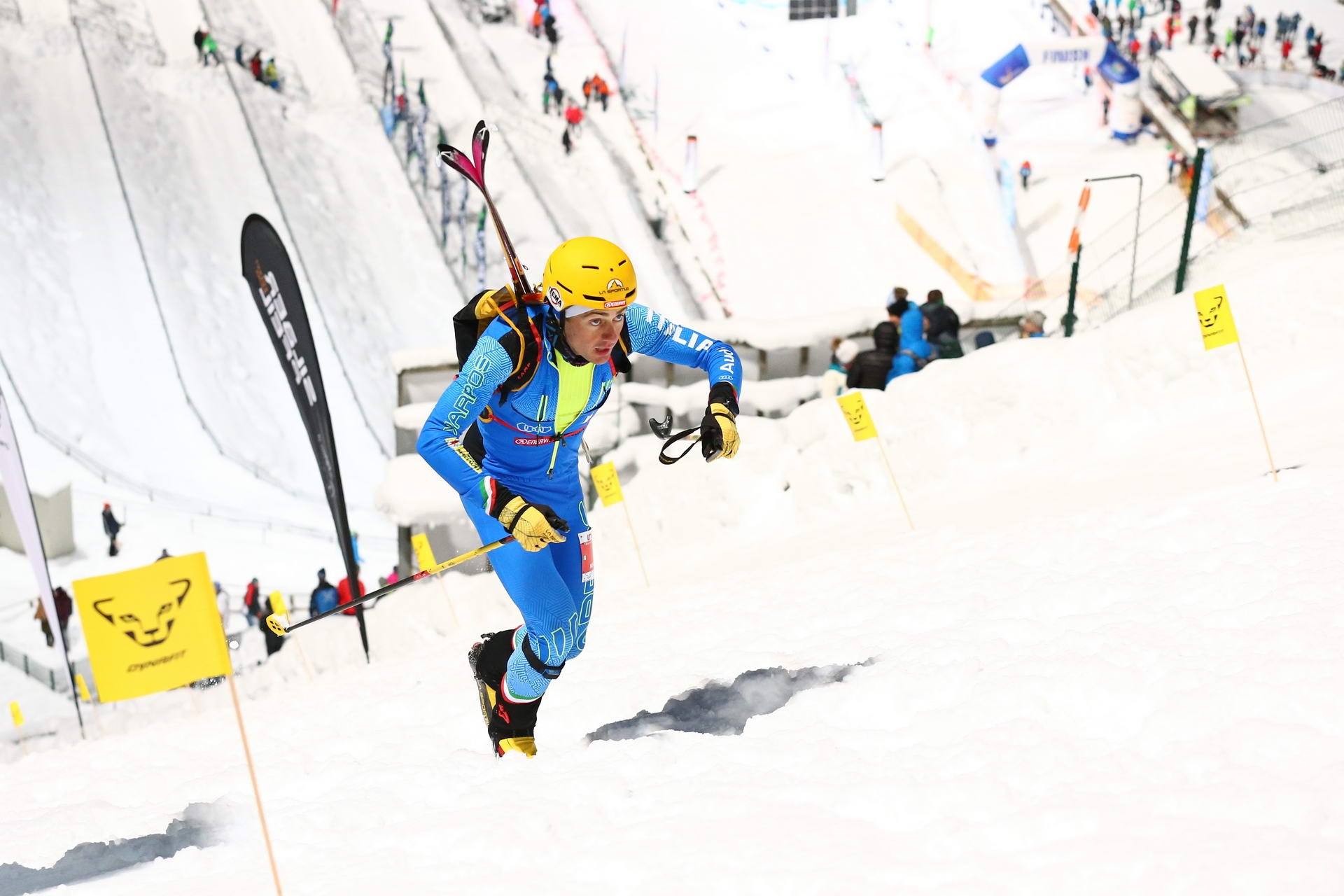 SALZBURG, AUSTRIA - JANUARY 18: Michele Boscacci of Italy during ISMF World Cup Sprint Race at Paul Ausserleitner Schanze on January 18, 2019 in Salzburg, Austria.