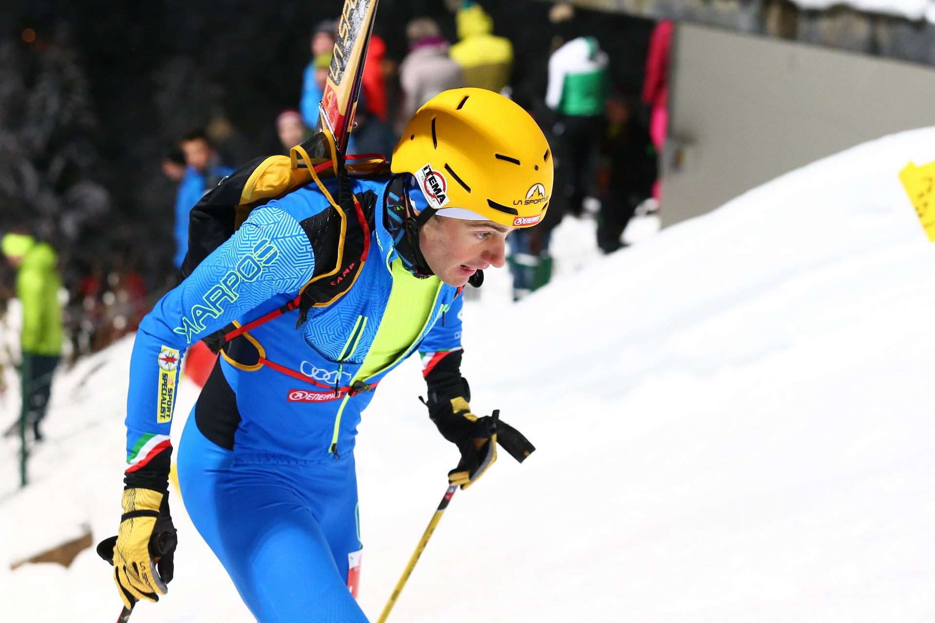 SALZBURG, AUSTRIA - JANUARY 18: Michele Boscacci of Italy during ISMF World Cup Sprint Race at Paul Ausserleitner Schanze on January 18, 2019 in Salzburg, Austria.