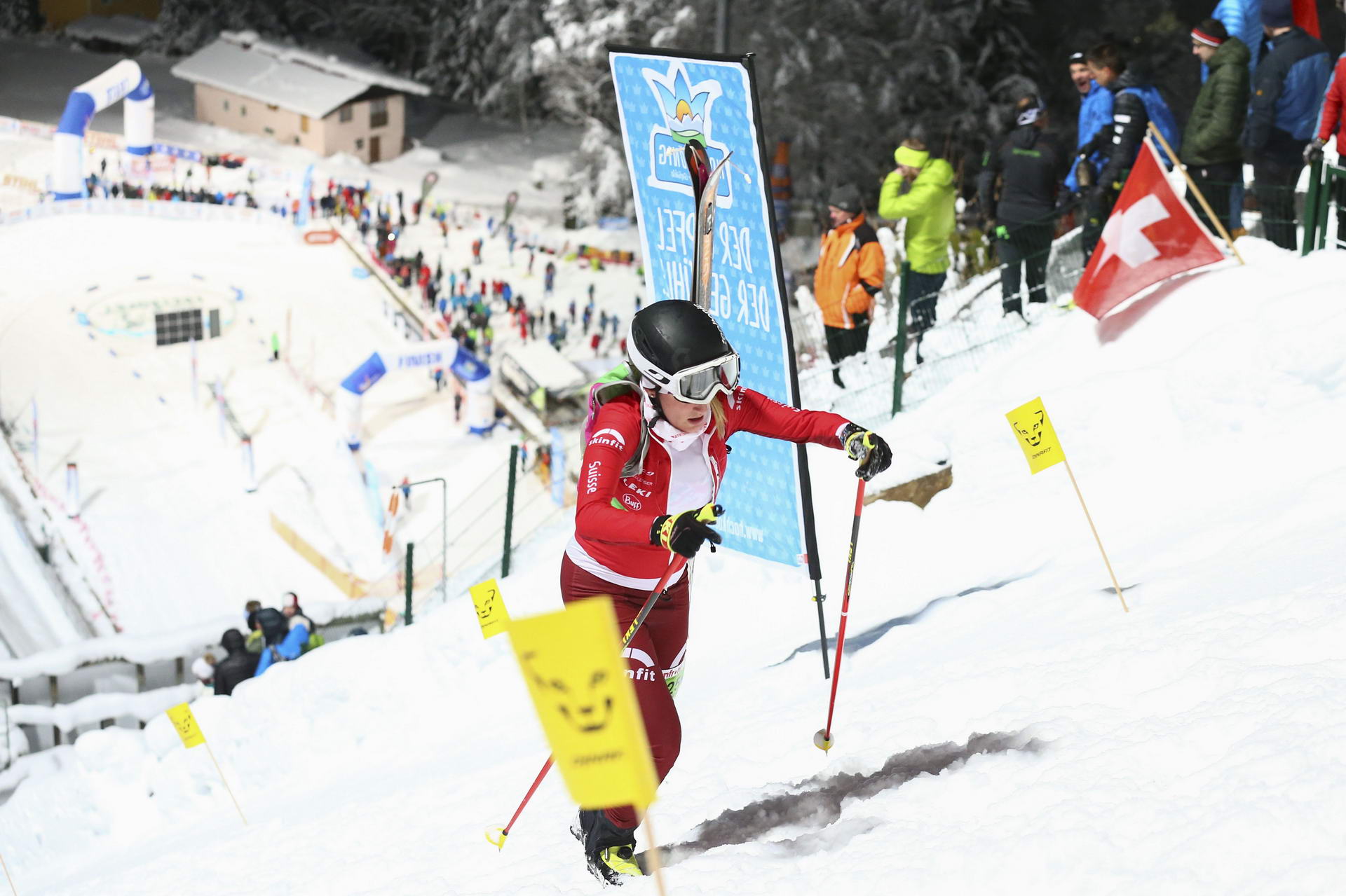 SALZBURG, AUSTRIA - JANUARY 18: Florence Buchs of Switzerland during ISMF World Cup Sprint Race at Paul Ausserleitner Schanze on January 18, 2019 in Salzburg, Austria.