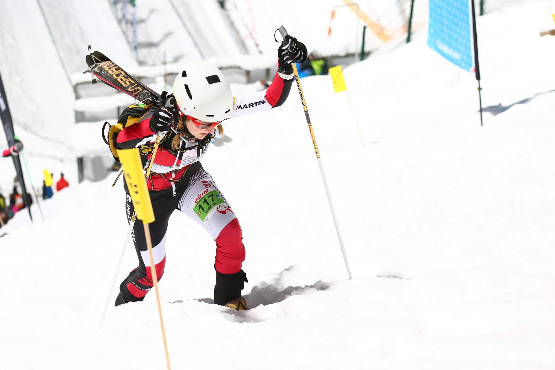 SALZBURG, AUSTRIA - JANUARY 18: Verena Streitberger of Austria during ISMF World Cup Sprint Race at Paul Ausserleitner Schanze on January 18, 2019 in Salzburg, Austria.