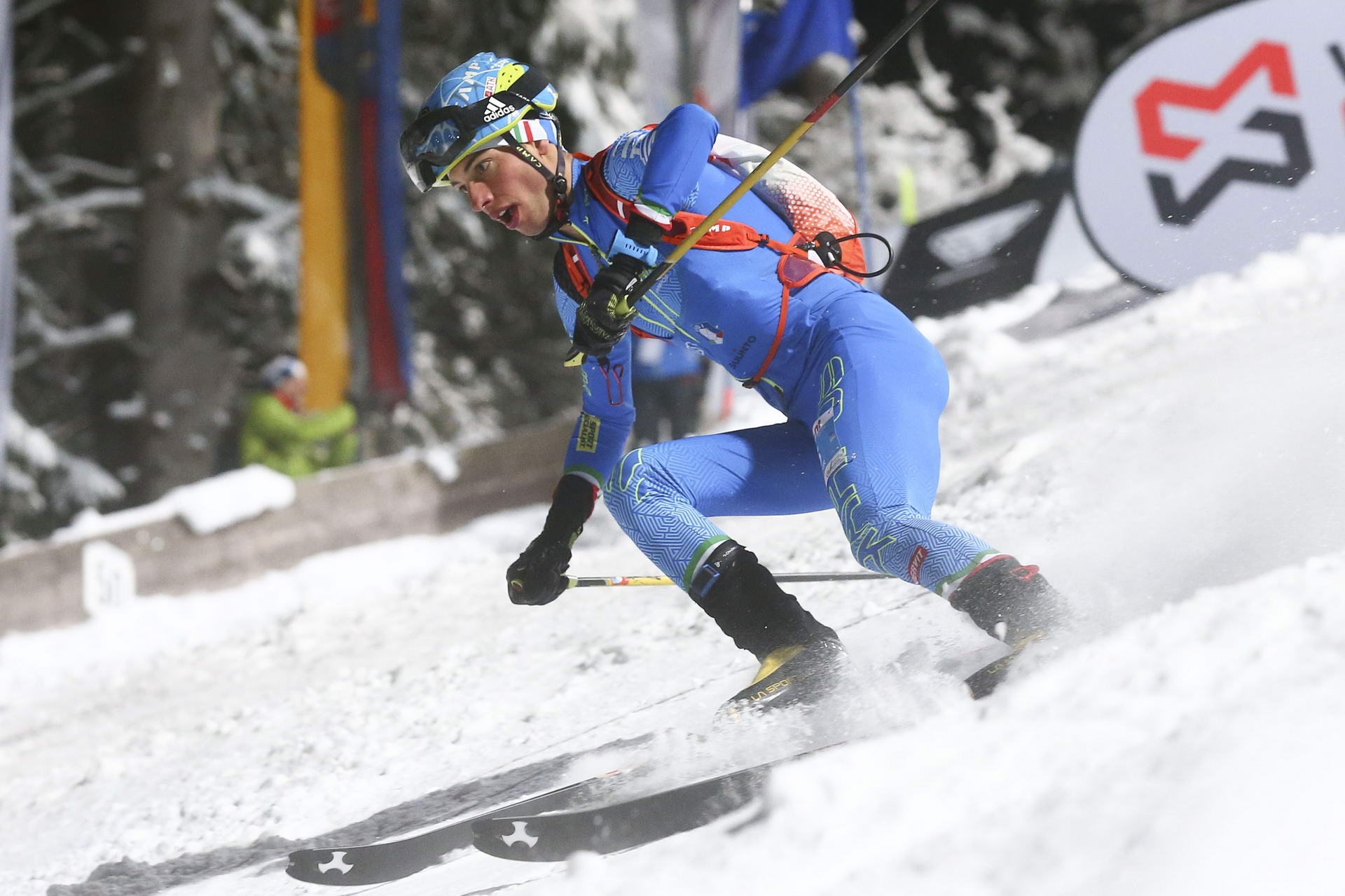 SALZBURG, AUSTRIA - JANUARY 18: Nadir Maguet of Italy during ISMF World Cup Sprint Race at Paul Ausserleitner Schanze on January 18, 2019 in Salzburg, Austria.