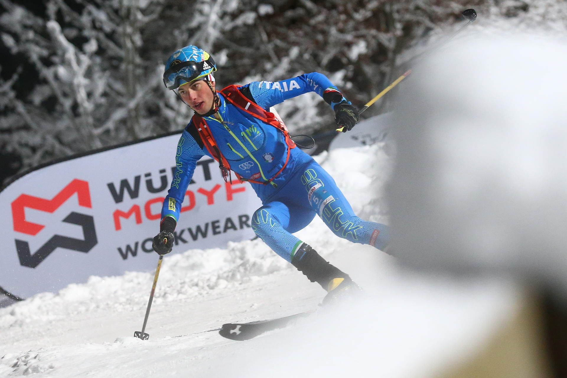SALZBURG, AUSTRIA - JANUARY 18: Nadir Maguet of Italy during ISMF World Cup Sprint Race at Paul Ausserleitner Schanze on January 18, 2019 in Salzburg, Austria.