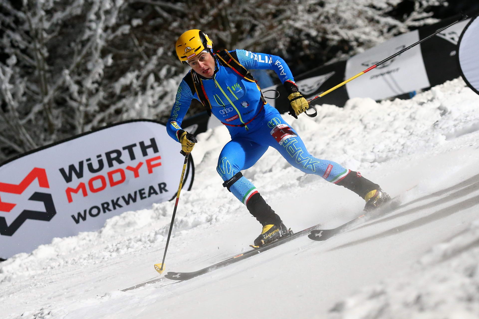 SALZBURG, AUSTRIA - JANUARY 18: Michele Boscacci of Italy during ISMF World Cup Sprint Race at Paul Ausserleitner Schanze on January 18, 2019 in Salzburg, Austria.
