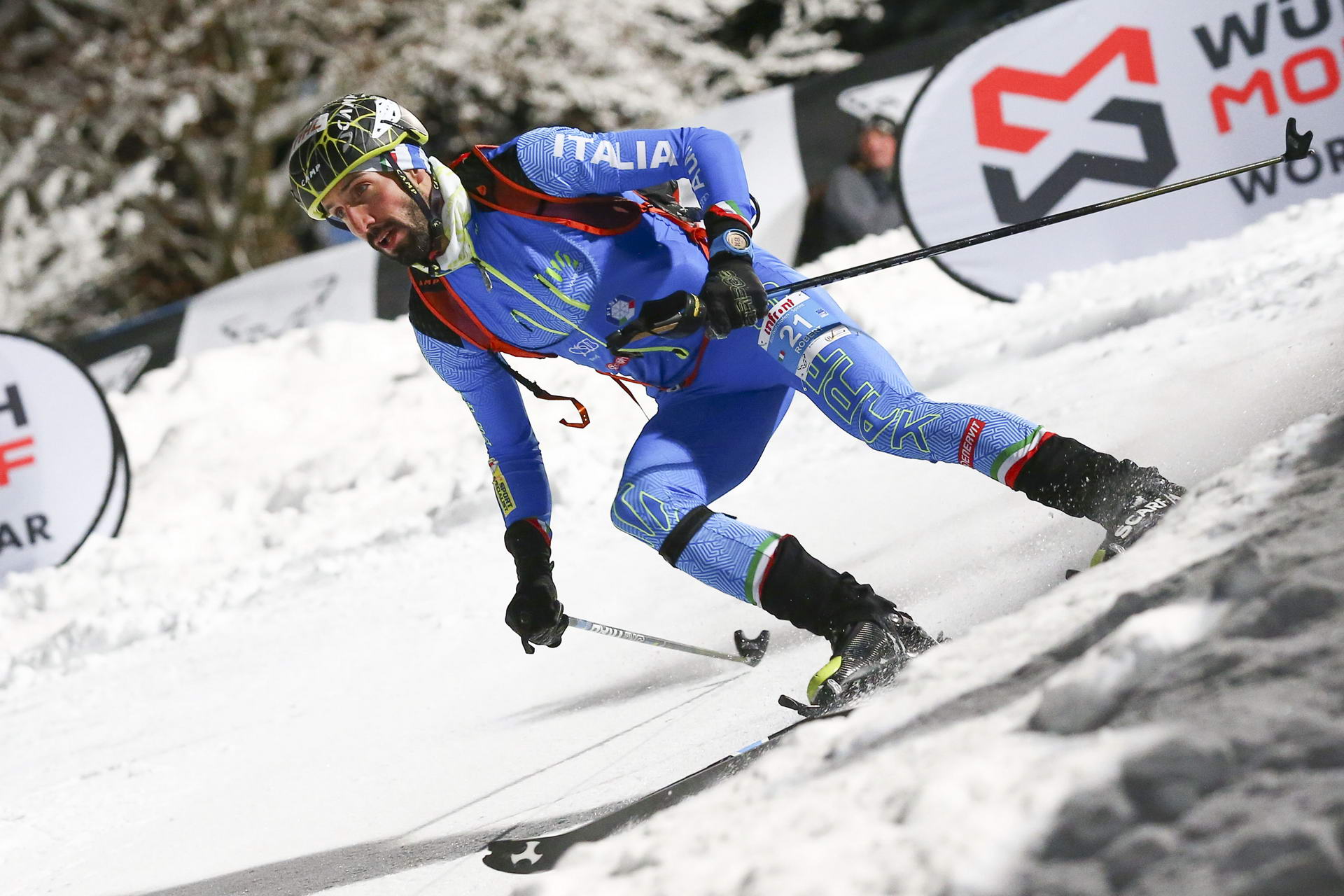 SALZBURG, AUSTRIA - JANUARY 18: Robert Antonioli of Italy during ISMF World Cup Sprint Race at Paul Ausserleitner Schanze on January 18, 2019 in Salzburg, Austria.