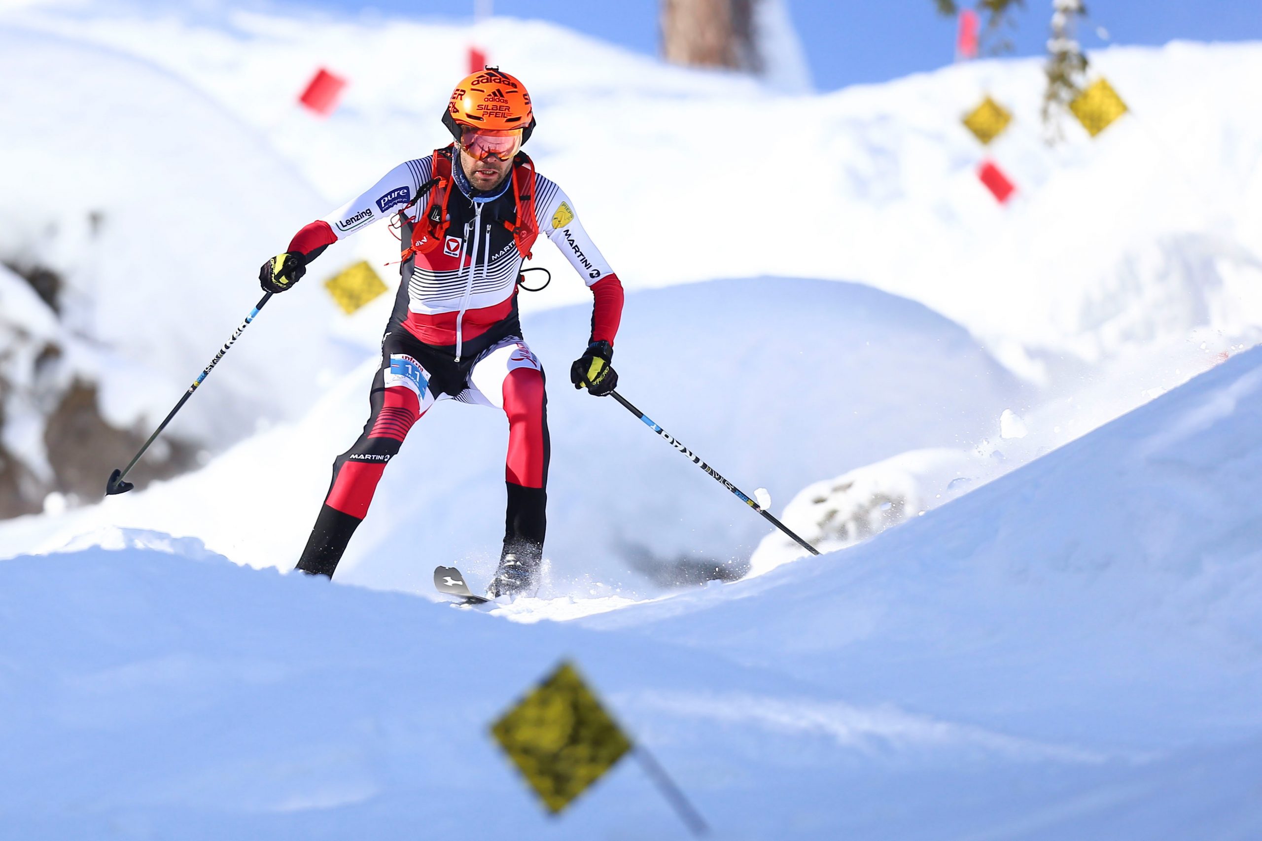 BISCHOFSHOFEN, AUSTRIA - JANUARY 20: Jakob Herrmann of Austria during ISMF World Cup Individual Race on January 20, 2019 in Bischofshofen, Austria.