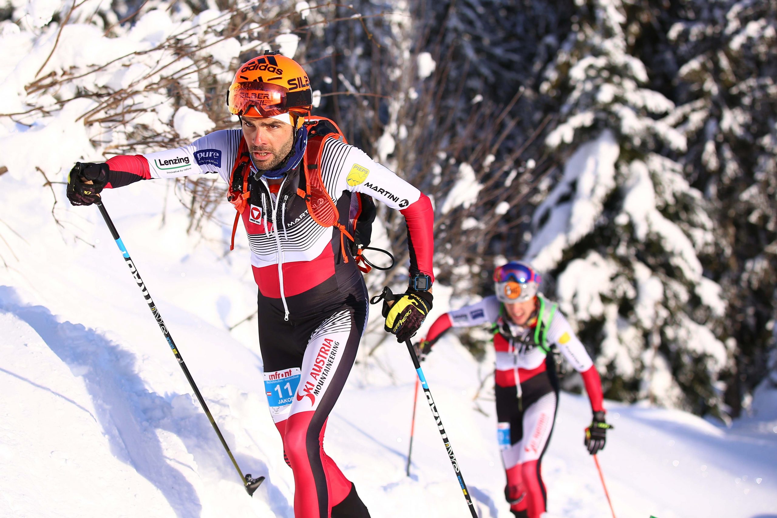 BISCHOFSHOFEN, AUSTRIA - JANUARY 20: Jakob Herrmann of Austria during ISMF World Cup Individual Race on January 20, 2019 in Bischofshofen, Austria.