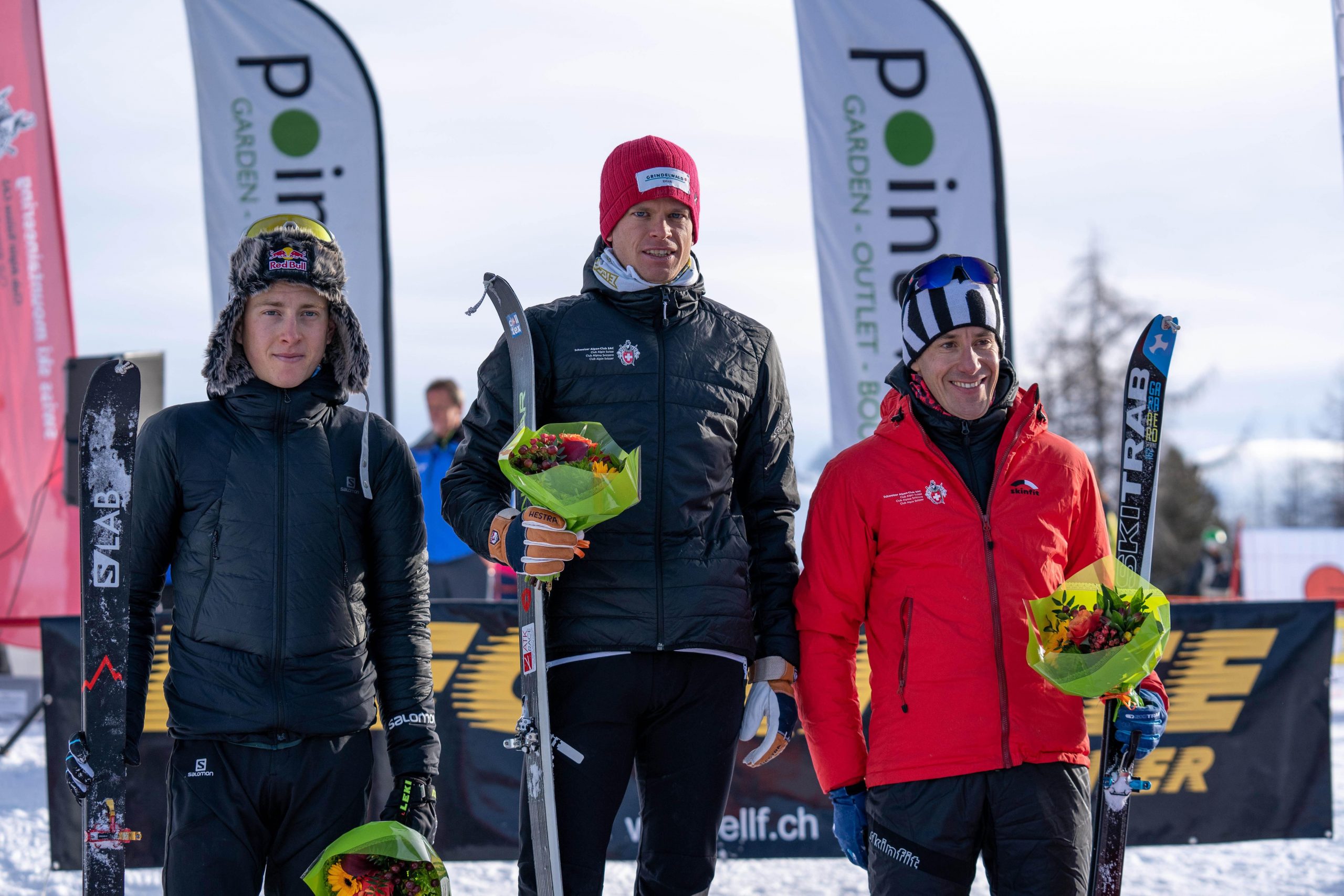 Werner Marti (Grindelwald BE, Mitte) zusammen mit Rémi Bonnet (Charmey FR, links) und Martin Anthamatten (Zermatt VS, rechts).