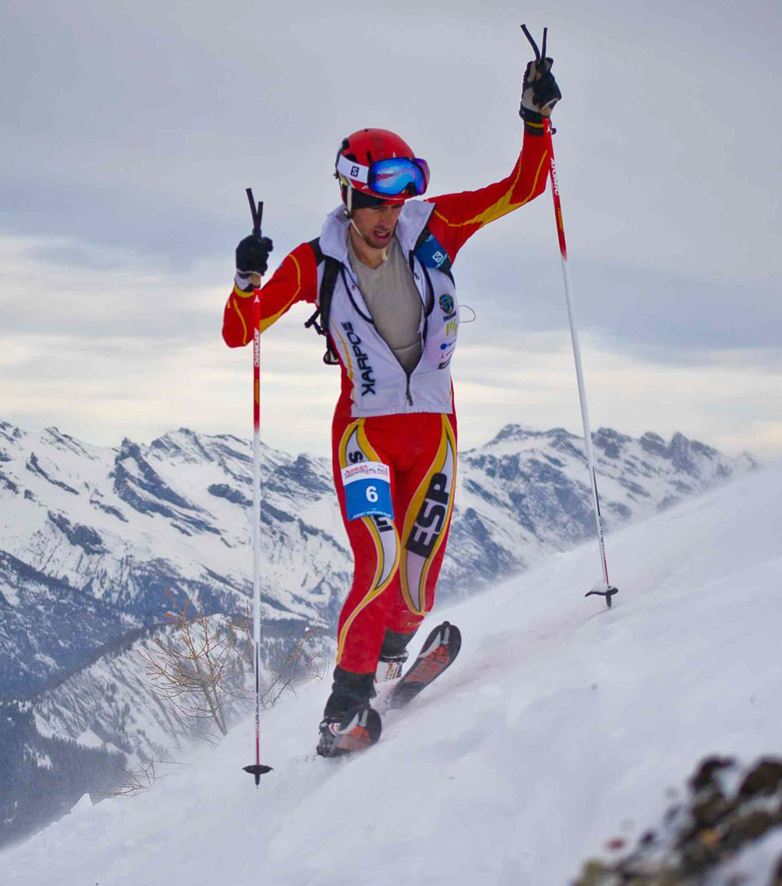 Kilian Jornet war ebim ersten ISMF Weltcup in Verbier schon mit dem ATOMIC Rocker Fell unterwegs.