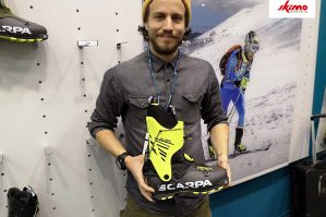 ISPO 2019 Scarpa Alien mit Thomas Miedl Bild Karl Posch SKIMO Austria