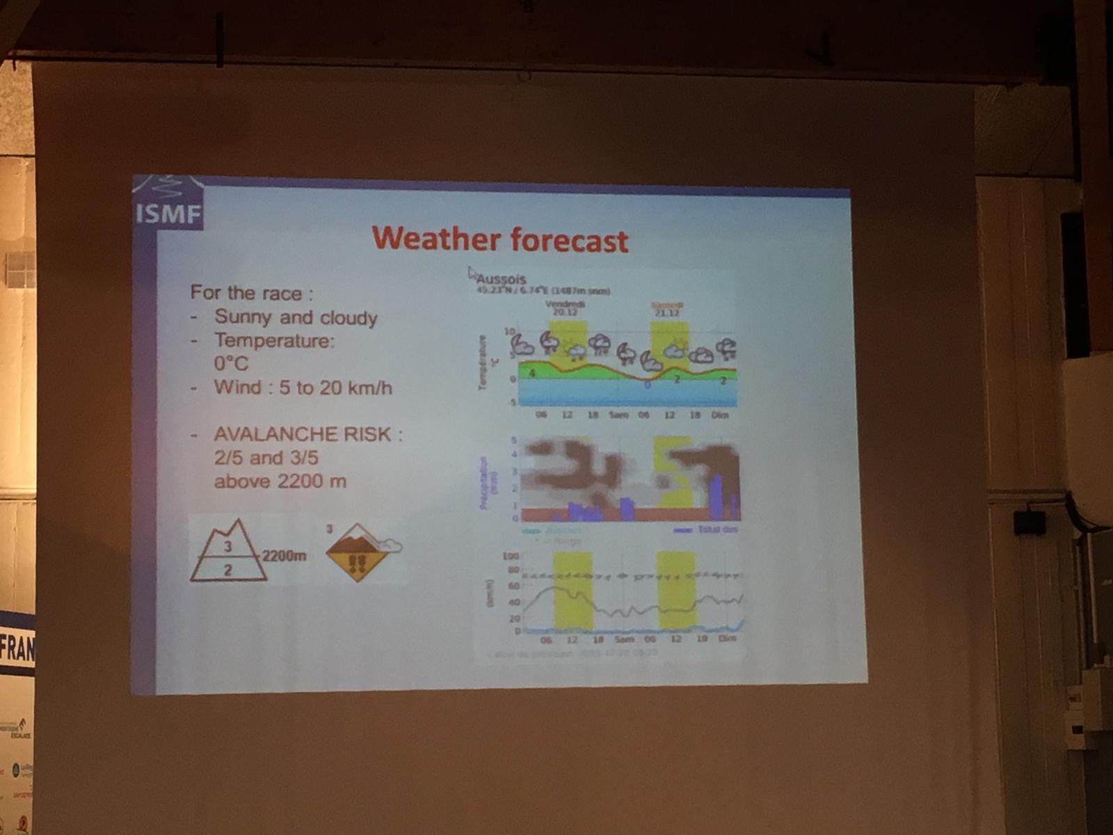 Wettervorhersage Sprint WC Aussois 2019